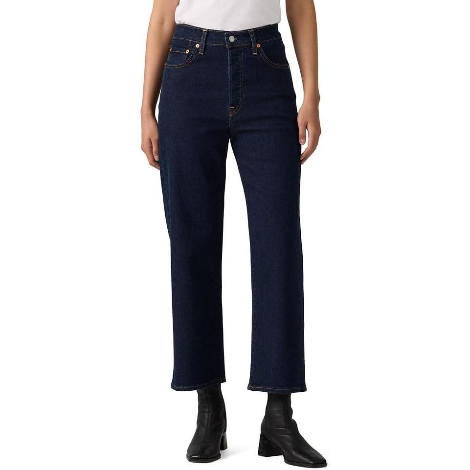 imageLevis Womens Ribcage Straight Ankle JeansNew Whoa What Stretch