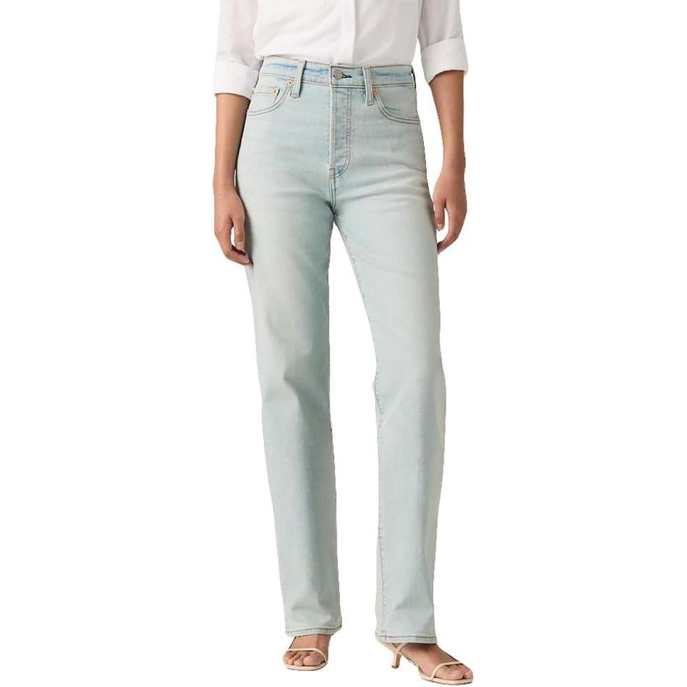 imageLevis Womens Ribcage Straight Full Length JeansNew Project Parallel Stretch