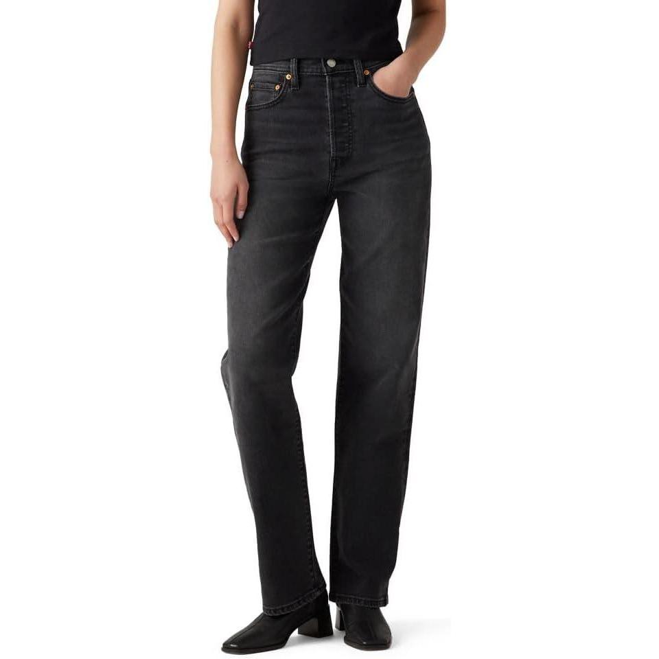 imageLevis Womens Ribcage Straight Full Length JeansSay No Go Stretch
