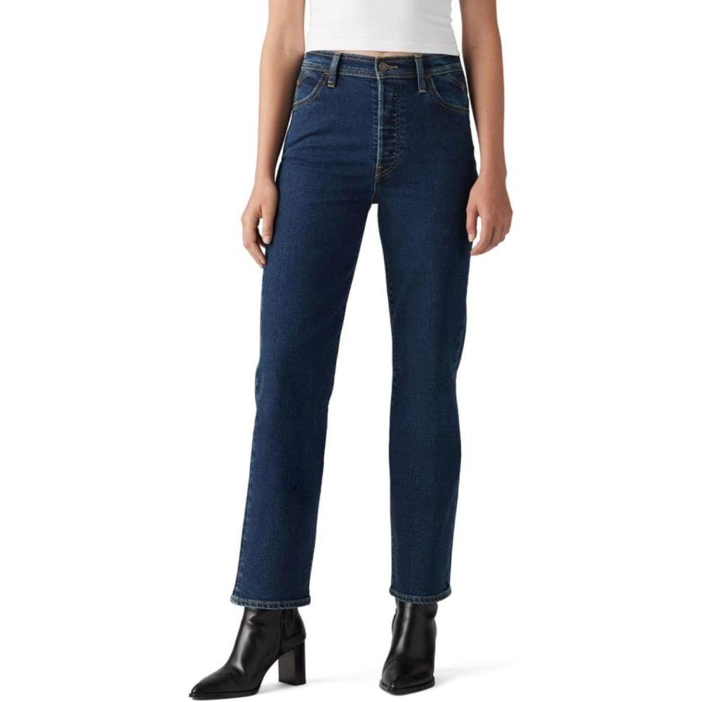 imageLevis Womens Riveted Ribcage Straight Ankle JeansSilver Lode