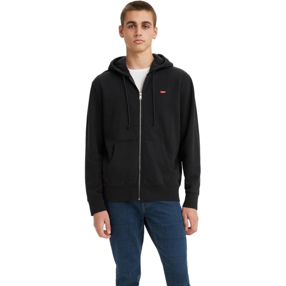 imageLevis mens Core Zip Up Hoodie Also Available in Big amp TallJet Black