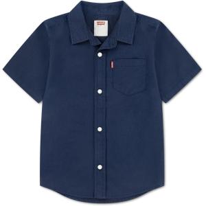Levi’s Boys’ Short Sleeve Woven Button Up Shirt(Dress Blues)