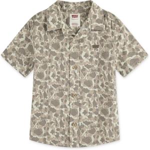 Levi’s Boys’ Short Sleeve Woven Button Up Shirt(Silver Birch)