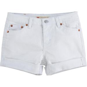 Levi’s Girl’s Girlfriend Fit Denim Shorty Shorts(White)