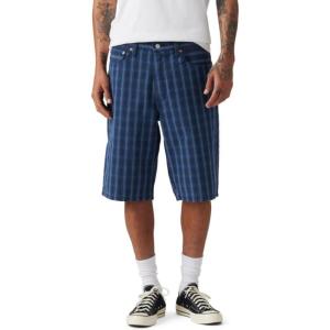 Levi’s Mens 469 Loose Straight Denim Shorts (Also Available in Big & Tall)(Lightsaber Plaid Navy Blazer Canvas)