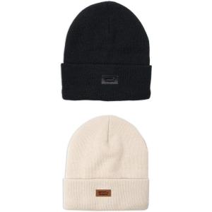 Levi’s Mens All-Season Hero Beanie Soft Knit Cuffed Winter Hat, Warm & Comfortable Everyday Style(Black Solid & Cream Solid)