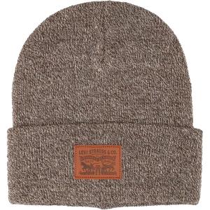 Levi’s Mens All-Season Hero Beanie Soft Knit Cuffed Winter Hat, Warm & Comfortable Everyday Style(Marl Brown Patch)