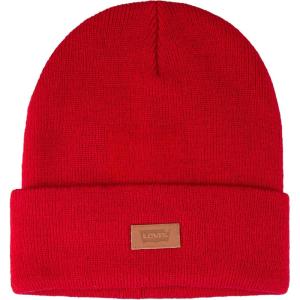 Levi’s Mens All-Season Hero Beanie Soft Knit Cuffed Winter Hat, Warm & Comfortable Everyday Style(Red)