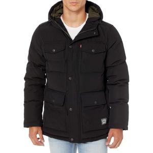 Levi’s Men’s Arctic Cloth Quilted Performance Parka(Black)