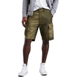 Levi’s Men’s Carrier Cargo Shorts (Also Available in Big & Tall)(Rainforest Green-burnt Olive Pieced – Back Satin)