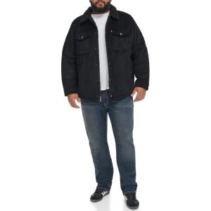 Levi’s Men’s Corduroy Sherpa Lined Trucker Jacket (Regular & Big & Tall Sizes)(Black Wide Wale Corduroy)