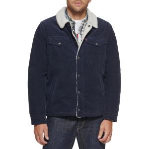 Levi’s Men’s Corduroy Sherpa Lined Trucker Jacket (Regular & Big & Tall Sizes)(Navy Corduroy)