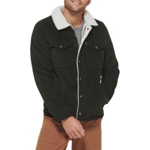 Levi’s Men’s Corduroy Sherpa Lined Trucker Jacket (Regular & Big & Tall Sizes)(Olive Corduroy)