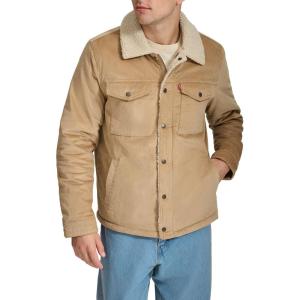 Levi’s Men’s Corduroy Sherpa Lined Trucker Jacket (Regular & Big & Tall Sizes)(Sand Wide Wale Corduroy)