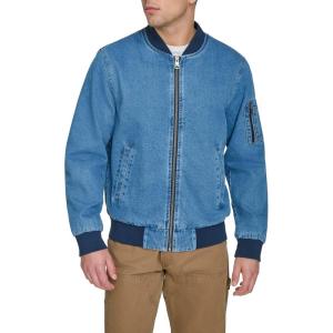 Levi’s Men’s Flight Satin Unfilled Ma-1 Bomber(Medium Wash Denim)