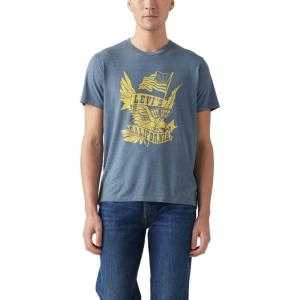 Levi’s Mens Graphic Tees (Also Available in Big & Tall) T-Shirt(Americana Eagles Banner Vintage Indigo)
