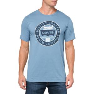 Levi’s Mens Graphic Tees (Also Available in Big & Tall) T-Shirt((New) Crest Steel Blue)