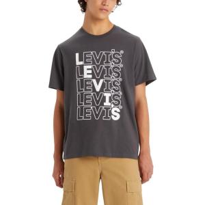 Levi’s Mens Graphic Tees (Also Available in Big & Tall) T-Shirt((New) Ssnl Stairstep Hl Logo Black Oyster)