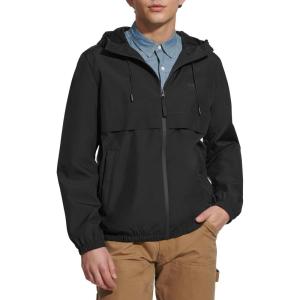 Levi’s Men’s Hooded Rain Jacket & Windbreaker(Black)