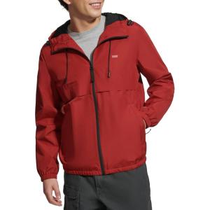 Levi’s Men’s Hooded Rain Jacket & Windbreaker(Red)