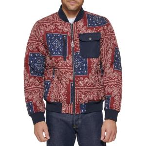 Levi’s Men’s Levi’s Men’s Diamond Quilted Bomber Jacket(Burgundy Bandana)