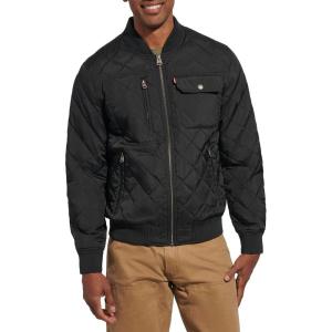 Levi’s Men’s Levi’s Men’s Diamond Quilted Bomber Jacket(New Black Dry Touch Nylon)