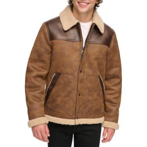 Levi’s Men’s Levi’s Men’s Mixed Media Faux Shearling Jacket(Brown)