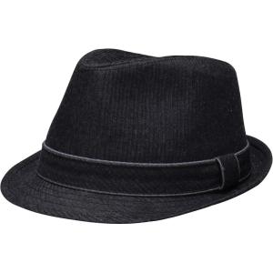 Levi’s Men’s Lightweight Packable Fedora Hat with 2 Removable Bands(Black Denim)
