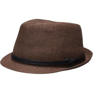 Levi’s Mens Lightweight Straw Fedora Panama Hat(Brown Straw)