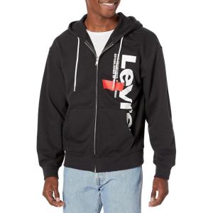 Levi’s Men’s Seasonal Zip Up Hoodie(Caviar Graphic)