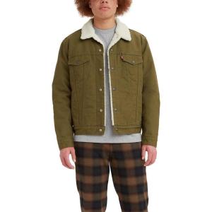 Levi’s Men’s Sherpa Trucker Jacket(Dark Olive)