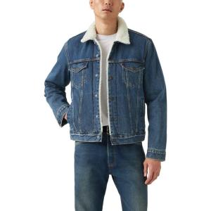 Levi’s Men’s Sherpa Trucker Jacket(Dark Stonewash (Non Stretch))
