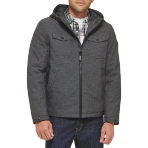 Levi’s Men’s Soft Shell Two Pocket Hooded Trucker Jacket(Graphite)