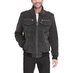 Levi’s Men’s Vintage Deer Faux Leather Aviator Bomber (Standard and Big & Tall)(Charcoal)
