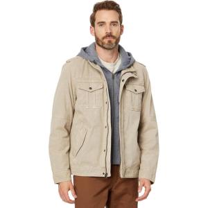 Levi’s Men’s Washed Cotton Hooded Military Jacket (Regular & Big & Tall Sizes)(Stone/Sherpa Lined)