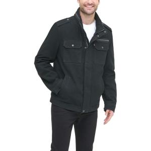 Levi’s Men’s Washed Cotton Military Jacket (Regular & Big & Tall Sizes)(Black Filled)