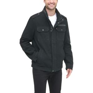 Levi’s Men’s Washed Cotton Military Jacket (Regular & Big & Tall Sizes)(Black Unfilled)