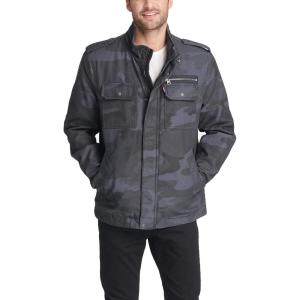 Levi’s Men’s Washed Cotton Military Jacket (Regular & Big & Tall Sizes)(Blue Camo Filled)