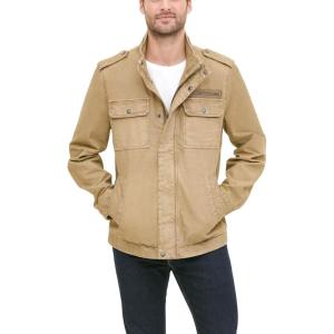 Levi’s Men’s Washed Cotton Military Jacket (Regular & Big & Tall Sizes)(Light Khaki Unfilled)