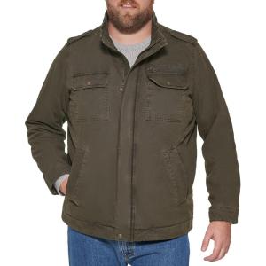Levi’s Men’s Washed Cotton Military Jacket (Regular & Big & Tall Sizes)(Olive Filled)