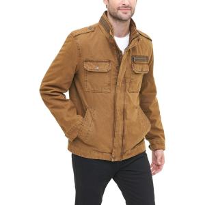 Levi’s Men’s Washed Cotton Military Jacket (Regular & Big & Tall Sizes)(Worker Brown Filled)