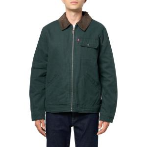 Levi’s Men’s Workwear Cotton Canvas Corduroy Collar Depot Jacket(Green Gables Quilt Lined)