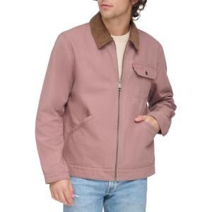 Levi’s Men’s Workwear Cotton Canvas Corduroy Collar Depot Jacket(Mauve Lightweight)