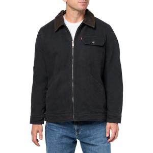 Levi’s Men’s Workwear Cotton Canvas Corduroy Collar Depot Jacket(Navy Quilt Lined)