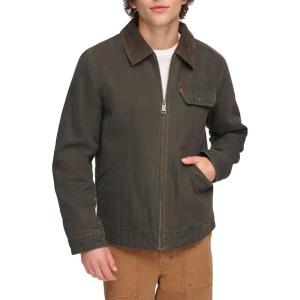 Levi’s Men’s Workwear Cotton Canvas Corduroy Collar Depot Jacket(Olive)