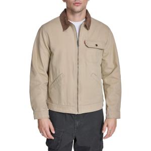 Levi’s Men’s Workwear Cotton Canvas Corduroy Collar Depot Jacket(Tan Lightweight)