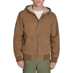 Levi’s Men’s Workwear Cotton Canvas Hooded Bomber Jacket(Brown)