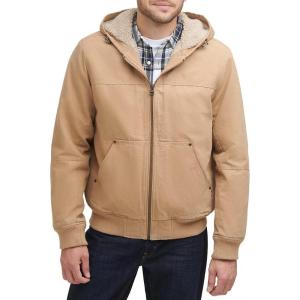 Levi’s Men’s Workwear Cotton Canvas Hooded Bomber Jacket(Light Tan)