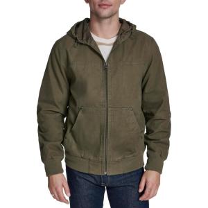 Levi’s Men’s Workwear Cotton Canvas Hooded Bomber Jacket(Olive Tree Lightweight)