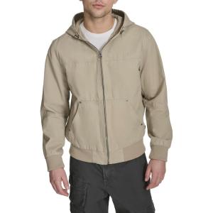 Levi’s Men’s Workwear Cotton Canvas Hooded Bomber Jacket(Stone Lightweight)